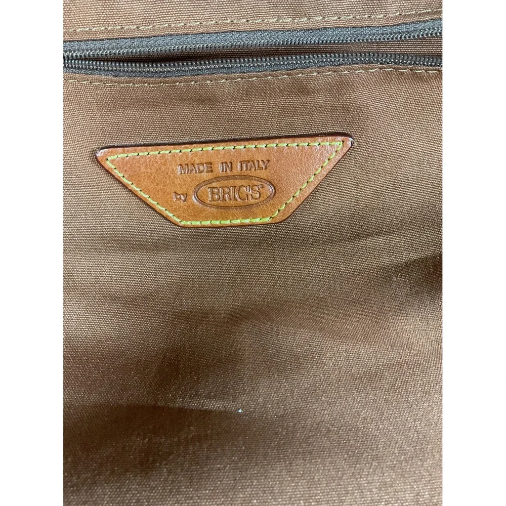 Brics Life Rolling Duffel Bag Brown Leather Trim Italy Travel Luggage
